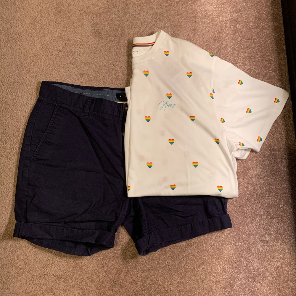 Mens H&M Flat Front Chino Shorts